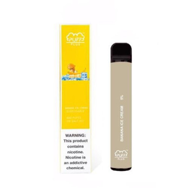 Электронная сигарета PUFF PLUS 800 Banana Ice Cream (Банановое мороженое)
